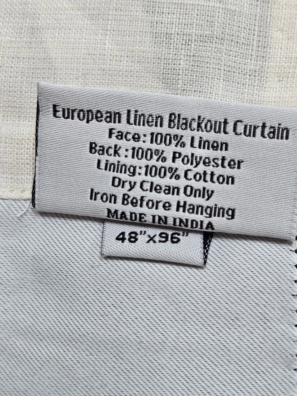 NWT QUINCE Set Of 2 48x96 European Linen True Blackout Curtains Cream 0475